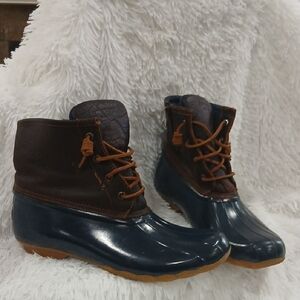 Sperry Brown and Navy Winter Boots